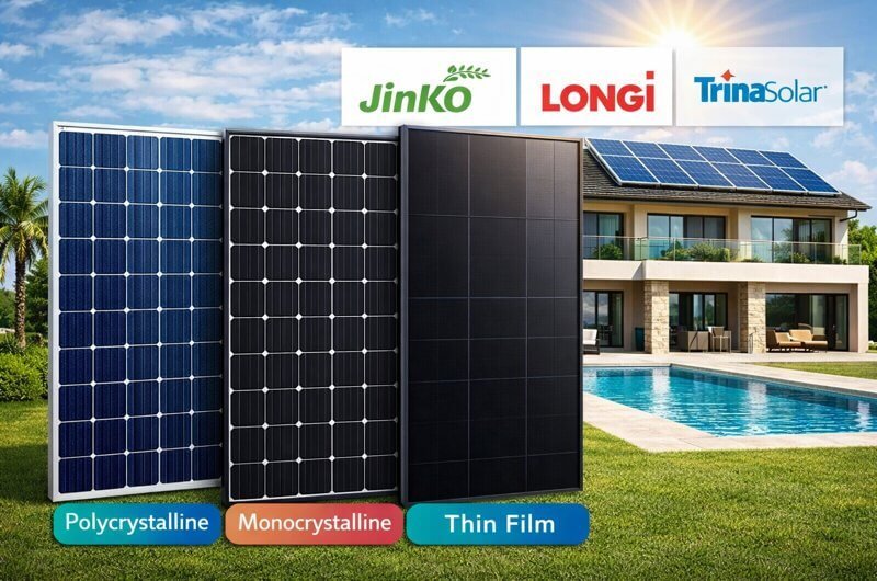 أفضل أنواع ألواح الطاقة الشمسية للمنازل دليل شامل 2026