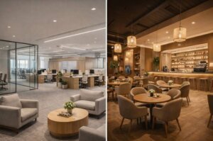 تصميم داخلي للمكاتب الإدارية والمطاعم والمقاهي