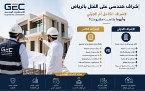 إشراف هندسي على الفلل بالرياض: الإشراف الكامل أم الجزئي