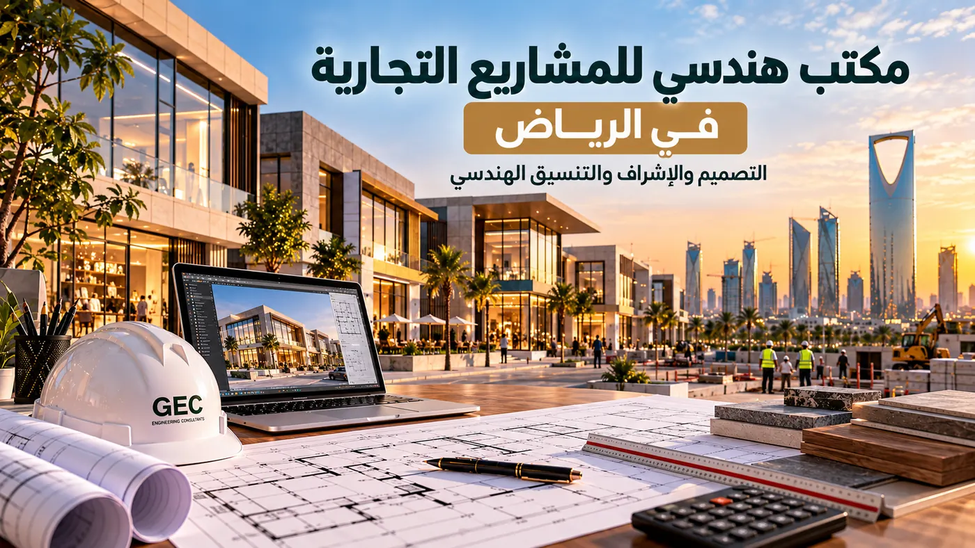 مكتب هندسي للمشاريع التجارية في الرياض: التصميم والإشراف والتنسيق الهندسي