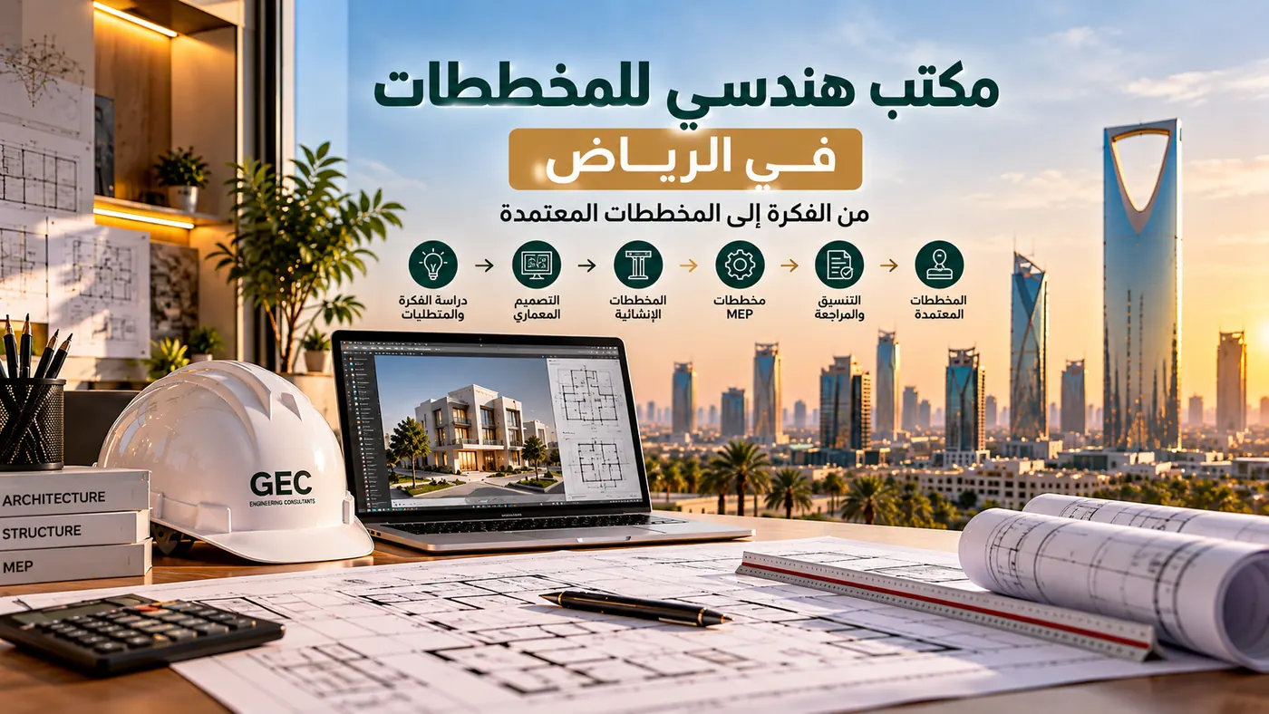 مكتب هندسي للمخططات في الرياض: من الفكرة إلى المخططات المعتمدة