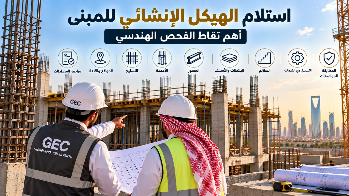 استلام الهيكل الإنشائي للمبنى: أهم نقاط الفحص الهندسي