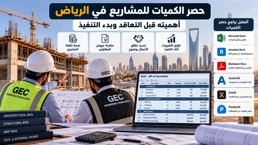 حصر الكميات للمشاريع