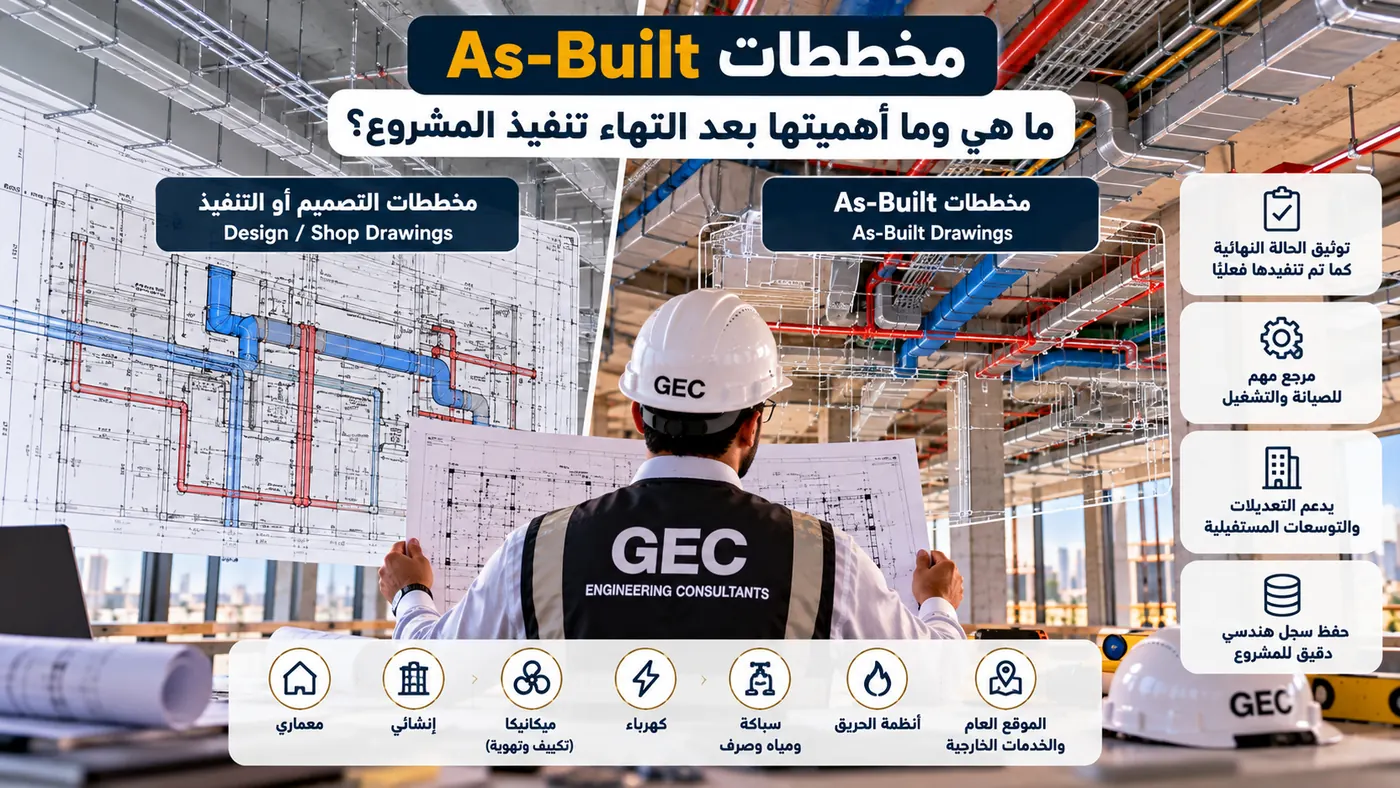 مخططات As-Built: ما هي وما أهميتها بعد انتهاء تنفيذ المشروع؟
