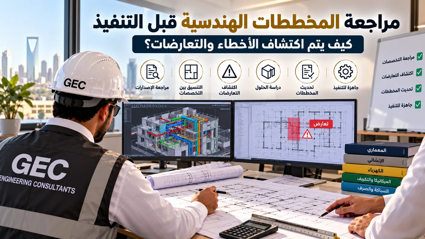 مراجعة المخططات الهندسية قبل التنفيذ: كيف يتم اكتشاف الأخطاء والتعارضات؟